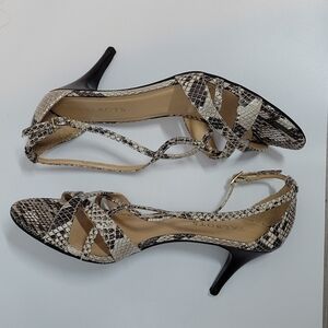 Talbots Strappy Snakeskin Heels Pumps 8.5